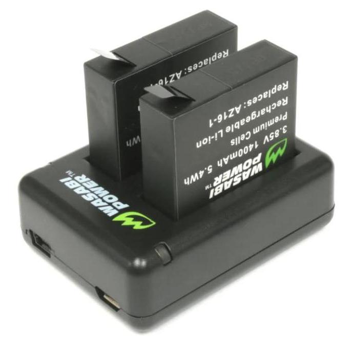 TERBARU - Wasabi Power Battery & Charger Kit for Xiaomi YI 2 YI 4K YI 4K Mark II YI 4K+ 4Kii 4KM2 YI