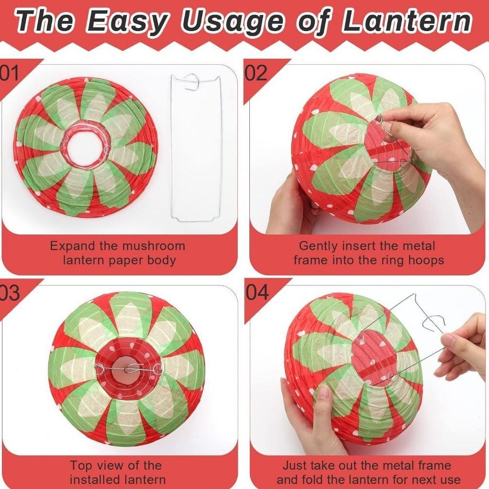 Lampion Pesta Lampion Imlek Lampion Pesta Kertas Dekorasi  Stroberi  Lampion  Lampion Bulat Dekorasi