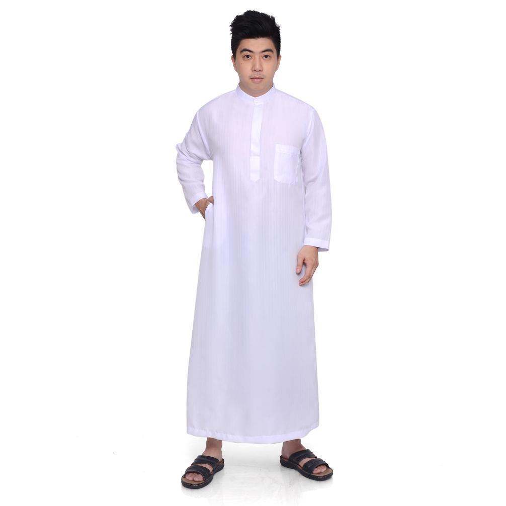 HEMAT LUAR BIASA Jubah Gamis Pria Dewasa Panjang Hitam Putih Bordir E08 FREE PECI HEMAT LUAR BIASA