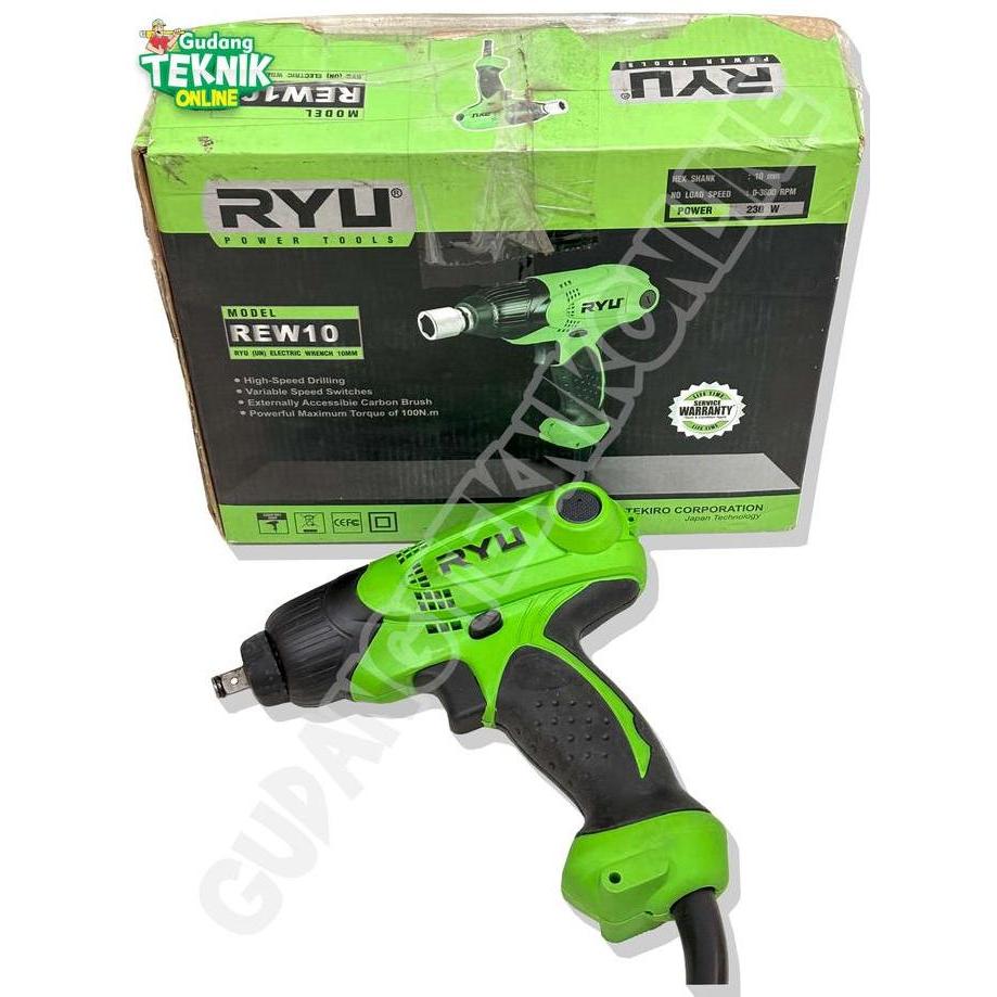 KEZHINES Impact Wrench LISTRIK RYU REW10 10mm 230Watt / Alat Pembuka Buka Mur Baut Mesin Bor Impek E