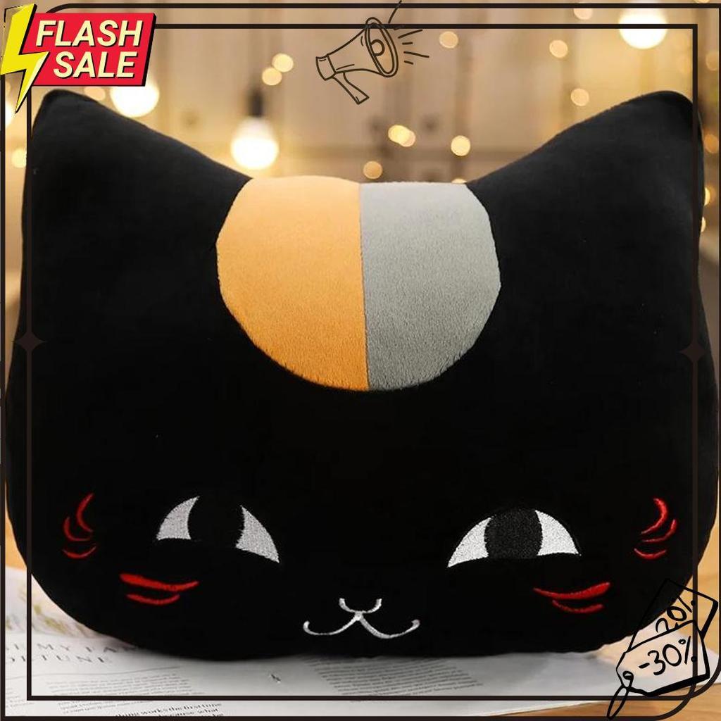 Bantal Boneka Mewah Nyanko Sensei Penghangat Tangan Buku Teman Natsume Boneka Berbulu Kucing Kawaii 