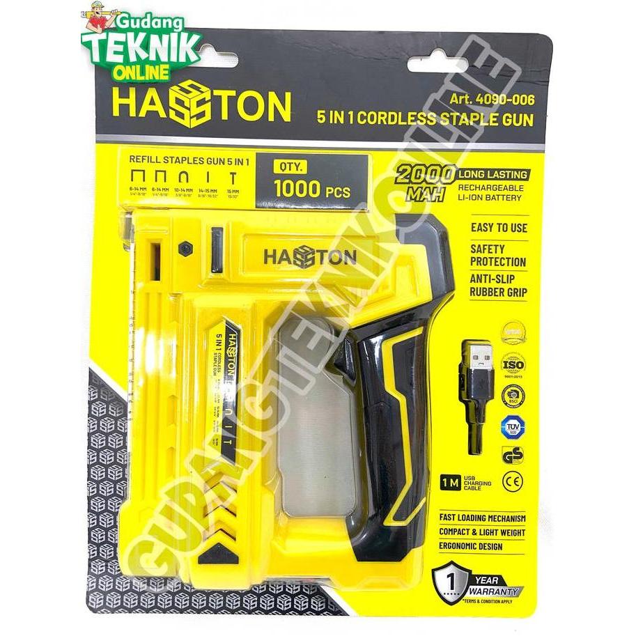 DHEALOKA Staples Gun CORDLESS 5in1 5 Fungsi HASSTON 4090-006  / Alat Stapler Staples Steples Paku Mo