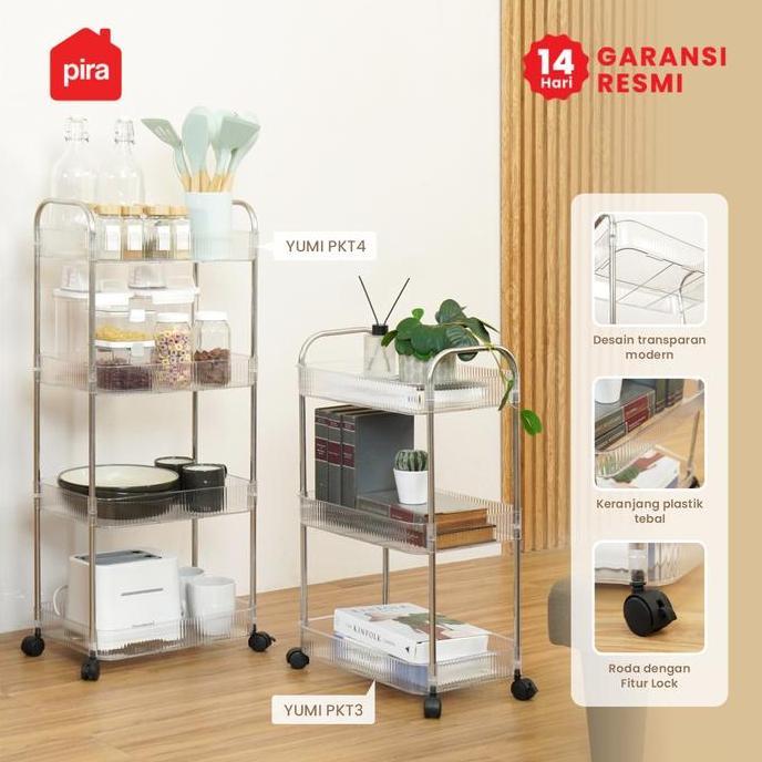 PANGRANGO PIRA - YUMI PKT Rak Troli / Rak Penyimpanan / Rak Serbaguna / Rak Susun / Rak Plastik 3/4 