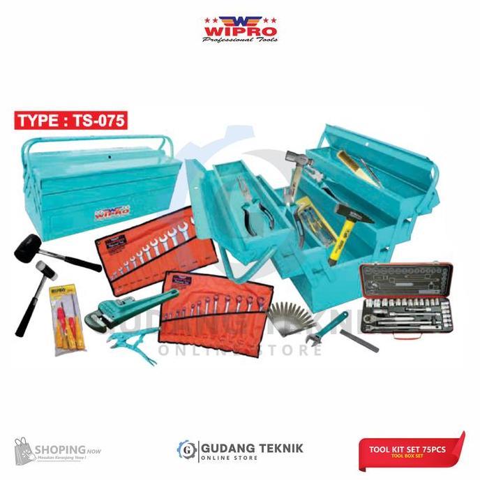 MIOSHINOCHE Tool Kit Kunci Set 75pcs WIPRO TS-075 /Tool Kit Sock Sok Set Box WIPRO