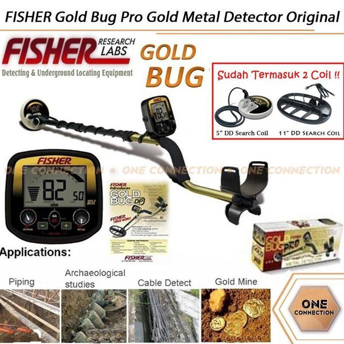FISHER Gold Bug Pro Gold Silver Metal Detektor Detector Emas Logam ORI