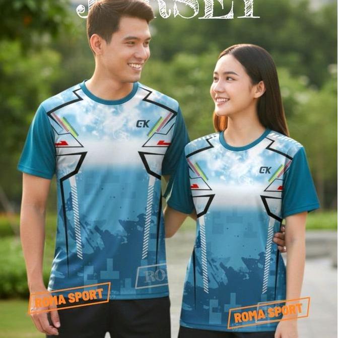 PANGRANGO Roma Sport Baju FULPRITING Olahraga Atasan Gym Gitnes Baju Jogging Batminton Volly Pria Wa