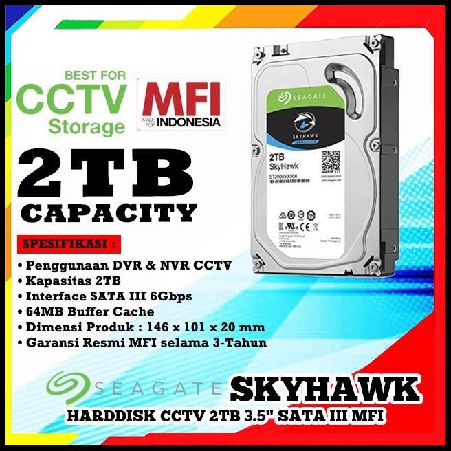 Harddisk Seagate Skyhawk Surveillance 3.5" Sata Iii Mfi - Hdd Internal Cctv 2Tb