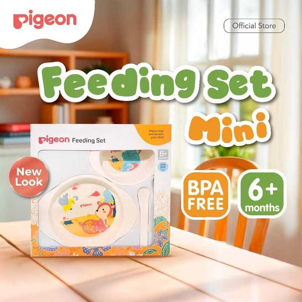 PIGEON Feeding Set Mini | Alat Makan Bayi | Peralatan Makan Bayi | Alat Makan Bayi MPASI