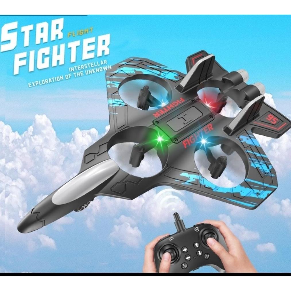 Mainan Pesawat Terbang Remot Control RC Pesawat Tempur Dengan LED Lampu Pesawat Glider Airplane Foam