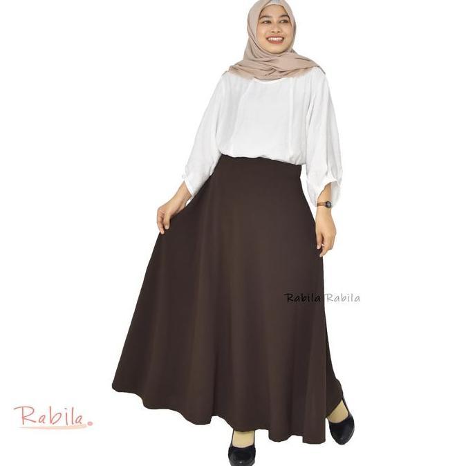 Rok wanita Lebar mode payung - Bahan Waffle Crape - Bawahan Muslim Panjang Pinggang Karet