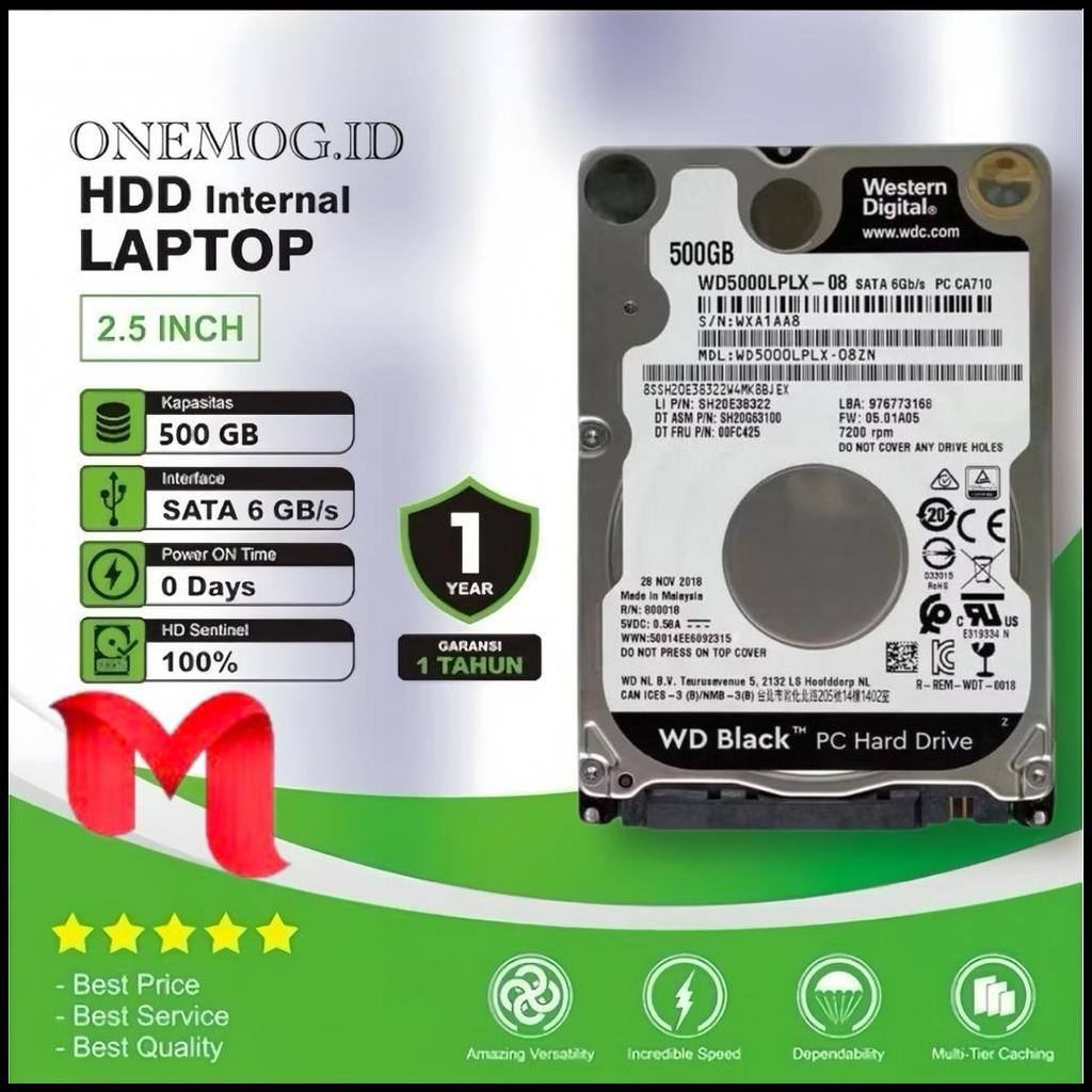 Hardisk Laptop 500Gb Wd Black Slim Sata Internal 2.5 Inchi Rpm 7200 Baru Promo Hardisk 500Gb Wd