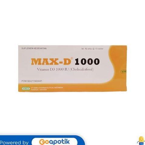 MAX-D VITAMIN D3 1000 IU BOX 100