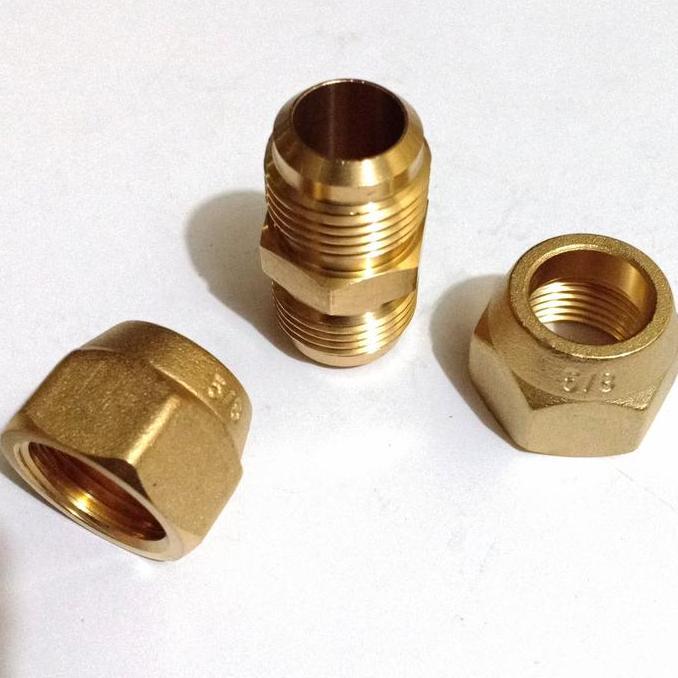 dobel Nepal nut 5/8 set Kuningan sambungan pipa tembaga ac nepal nut HIGH QUALITY