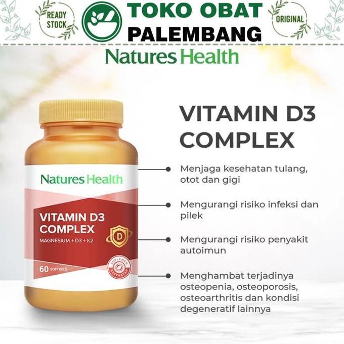NATURES HEALTH VITAMIN D3 COMPLEX 60 SOFTGELS MAGNESIUM D3 K2 D3K2 NATURE HEALTH