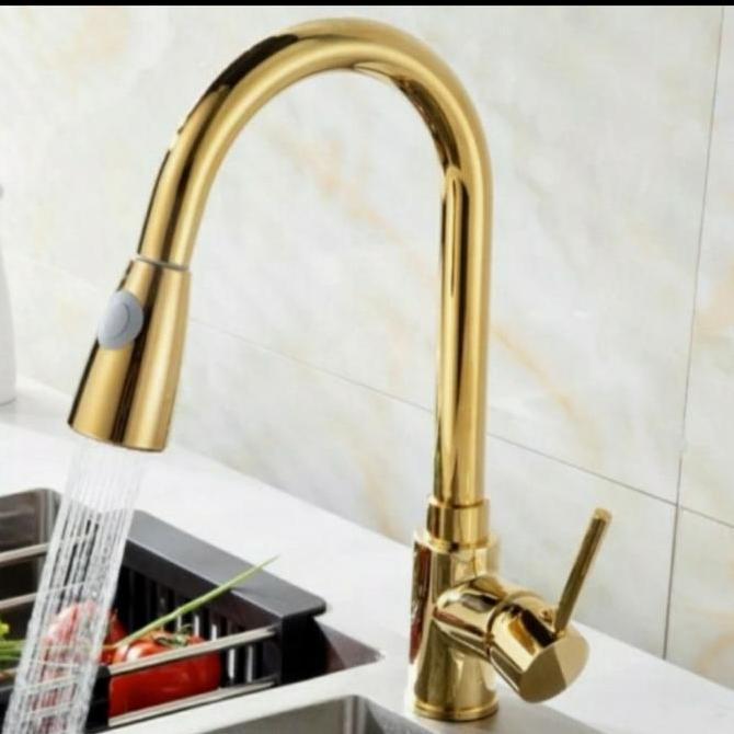 kran panas dingin tarik gold / kran pantry gold