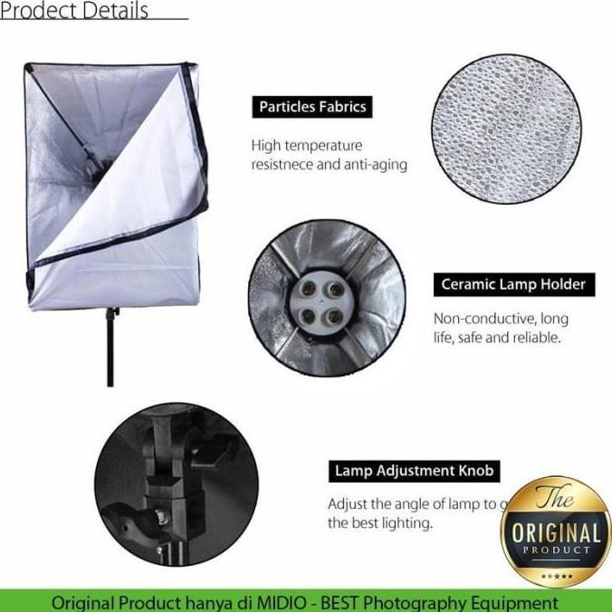 Softbox Lighting Midio Softbox 4 Socket E27 Lighting Studio + Stand