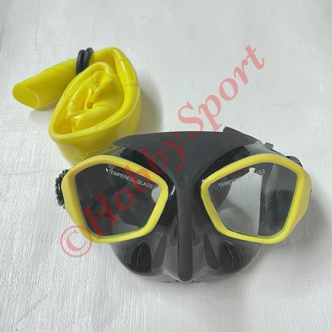 Kacamata + Pipa Nafas Snorkeling Selam Set Diving Scuba Lipat Karet Ok