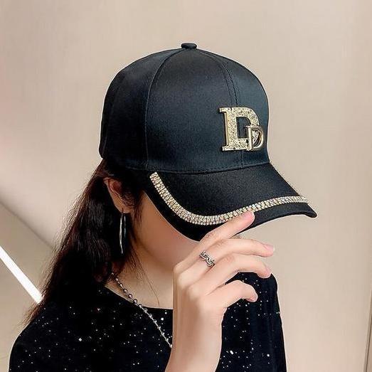 Minzo Topi Distro Pria Wanita Dewasa Baseball Hitam Pink Double D Manik Kuning Putih Outfit Style Sp