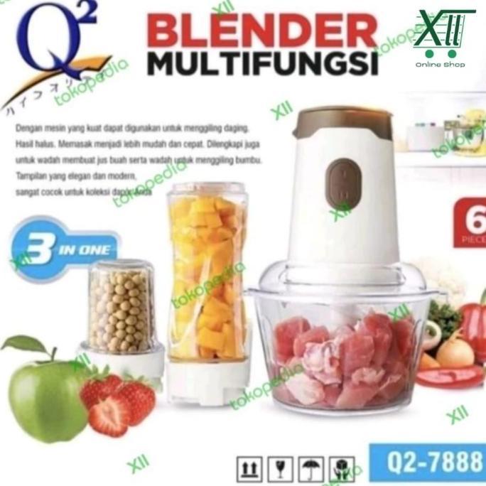 Q2~7888 Food Blender Chopper Processor Multifungsi 3 iN 1