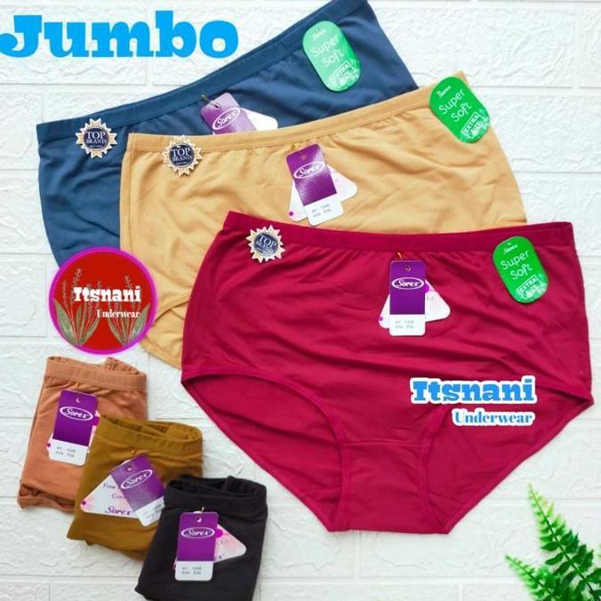 Wokpu- Cd Sorex Jumbo 1248 Super Soft 3-6-12 Pcs | Celana Dalam Wanita Sorek Ukuran Besar Eql Qql Qx