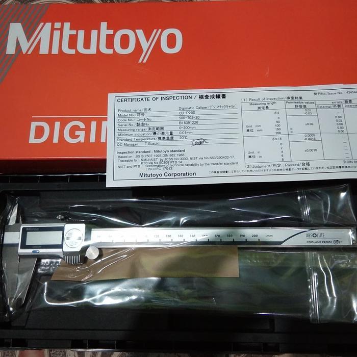 Caliper sigmat digital 0-200 mm original Mitutoyo baru...Coolant proof