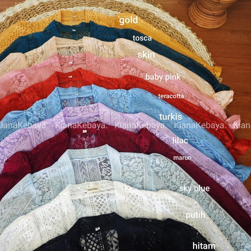 Exclusive (Hanya Kebaya) Baju Kebaya Brokat Malika Bet Pecah Lengan Kerut Bali Wisuda Modern Murah