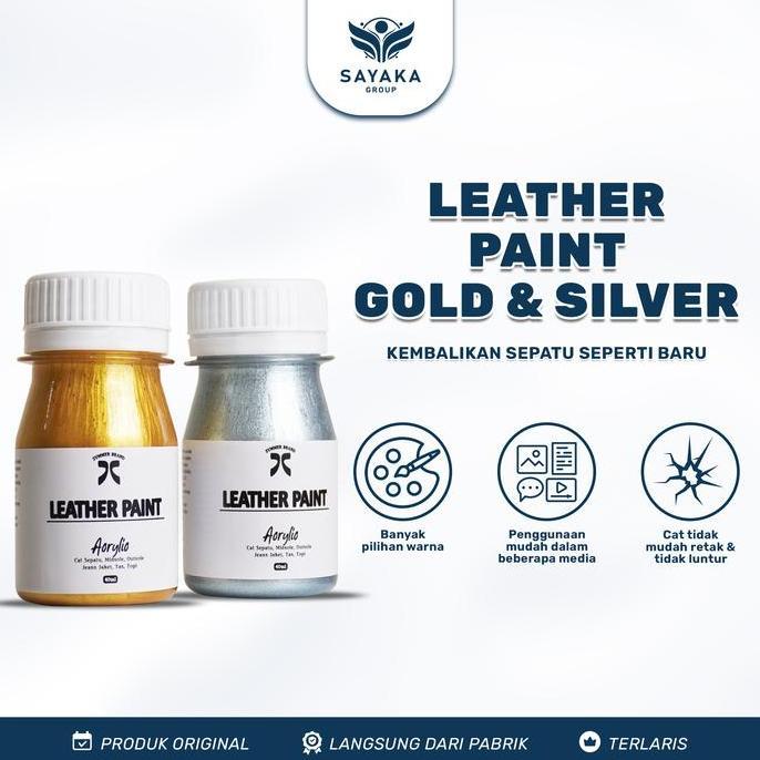 Boyboy- Cat Sepatu Tas Silver Gold / Leather Paint / Cat Sepatu Kulit Canvas Suede Topi Jeans Painti