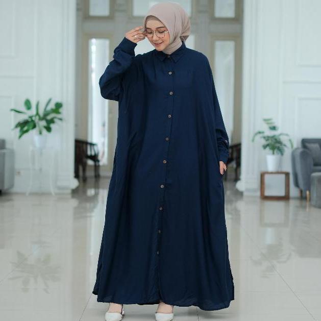DISKON GAMIS JUBAH JUMBO RAYON TWILL 5L / DRESS MUSLIM LD 140 FULL KANCING XXXXXL