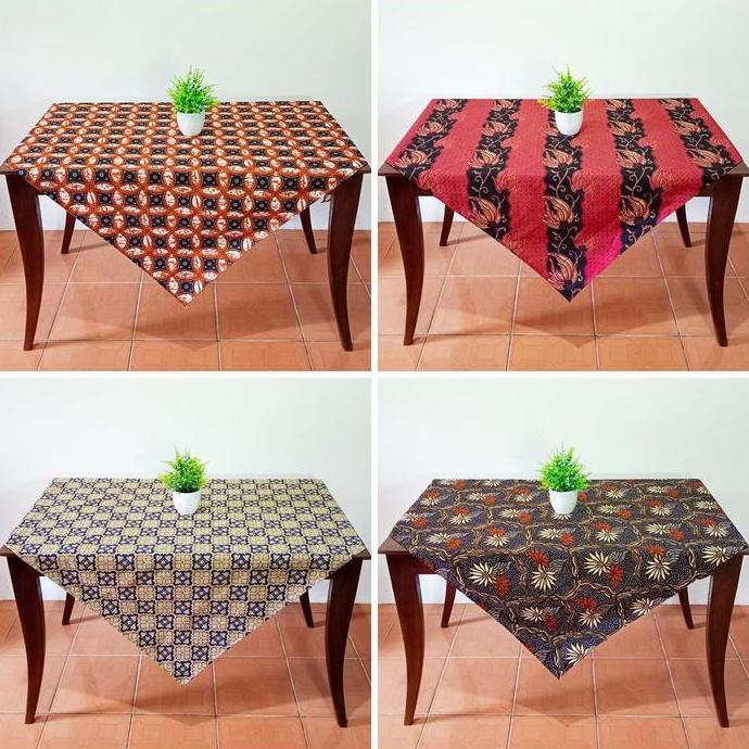 Kantowi- Cod Taplak Meja Batik 120X120Cm Kain Katun Segi Empat Kotak Persegi Dekorasi Ruang Tamu Kan