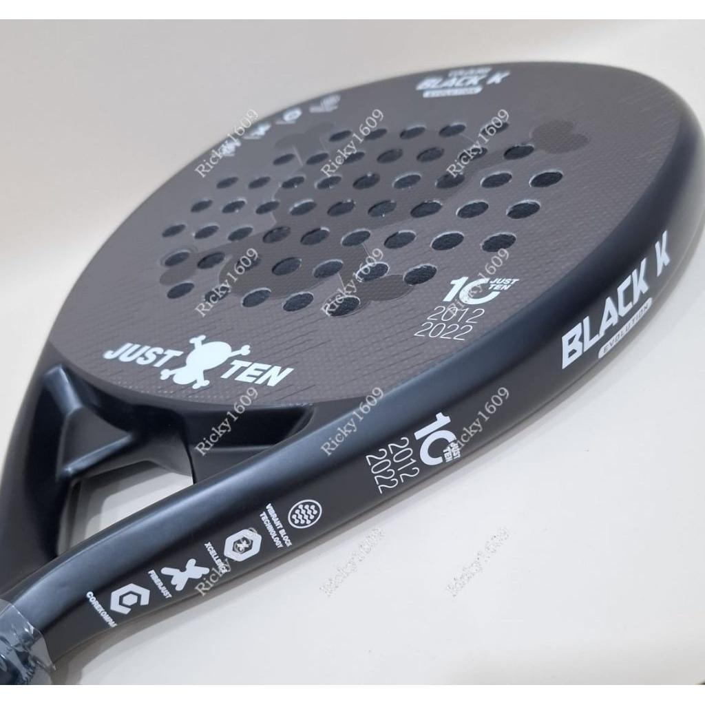 Padel Racket Carbon Just Ten Black K Evolution / Raket Padel Carbon Just Ten Black K Evolution (Full