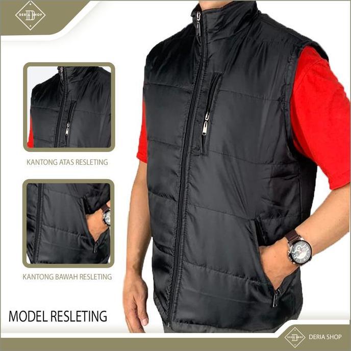 Xxpi- Rompi Kembung Puffer Pria Jacket Tebal Gunung Casual Polos Hitam Navy Dewasa Anak Vest Parasut