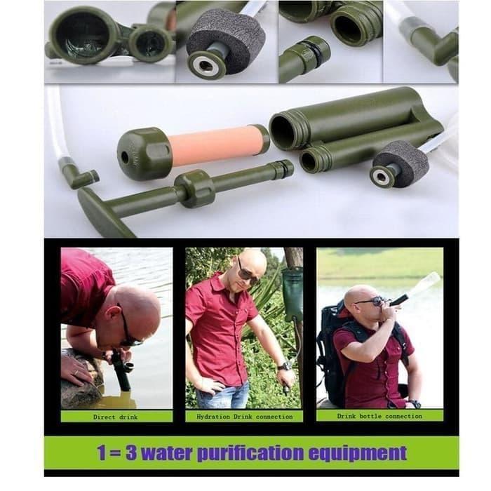 Pompa Portable Penyaring Air Filter Steril Bersih Minum - Outdoor Kit Baru