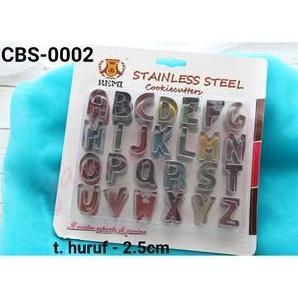 TERMURAH - CBS-0002 Cutter bento fondant cookie huruf stainless alphabet abcd
