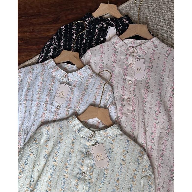 DISKON OUTERRES - MOIRA TUNIK | ATASAN TUNIK LEBARAN BORDIR MOTIF POLOS WANITA