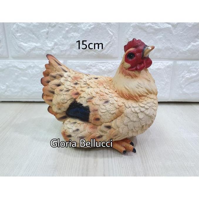 patung pajangan ayam betina miniatur chicken serama