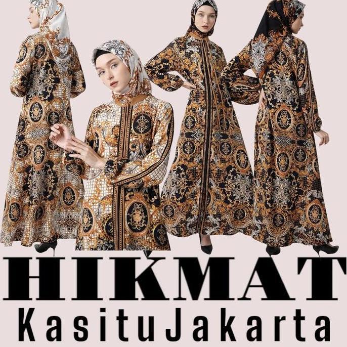 Hikmat A8847-05 White Black Abaya Dan Scarf