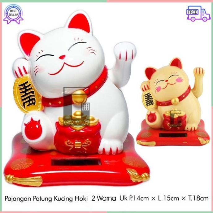 Kucing Hoki Maneki Neko Lucky Cat Rejeki Solar No Baterai Batrai Gerak