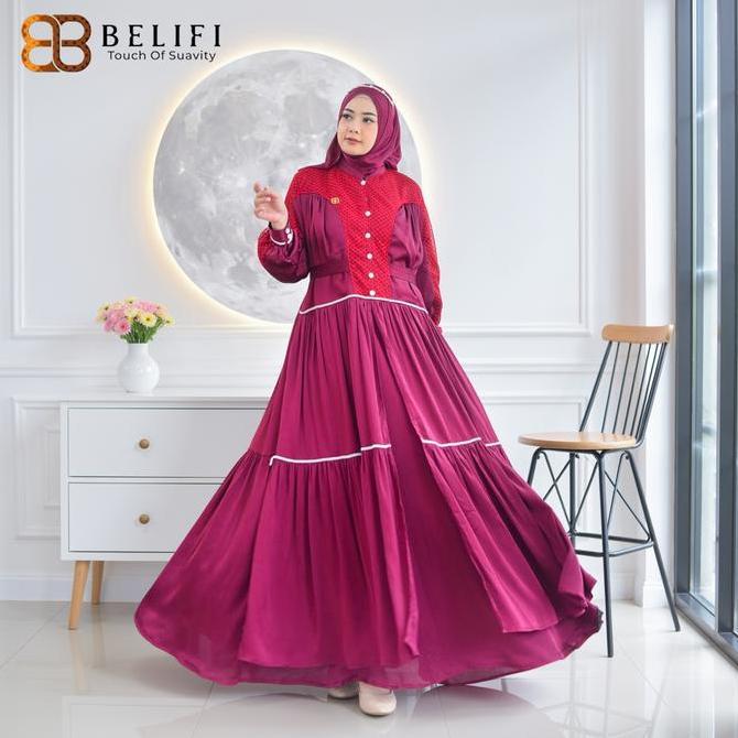 Clearance Sale - Gamis Kondangan Mewah Miray Series Elegan Rose Organza Dan Brukat Mewah