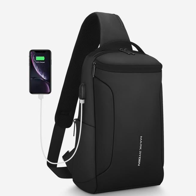Mark Ryden Tas Selempang Pria Crossbody Waist Sling Bag Usb  Mr7069
