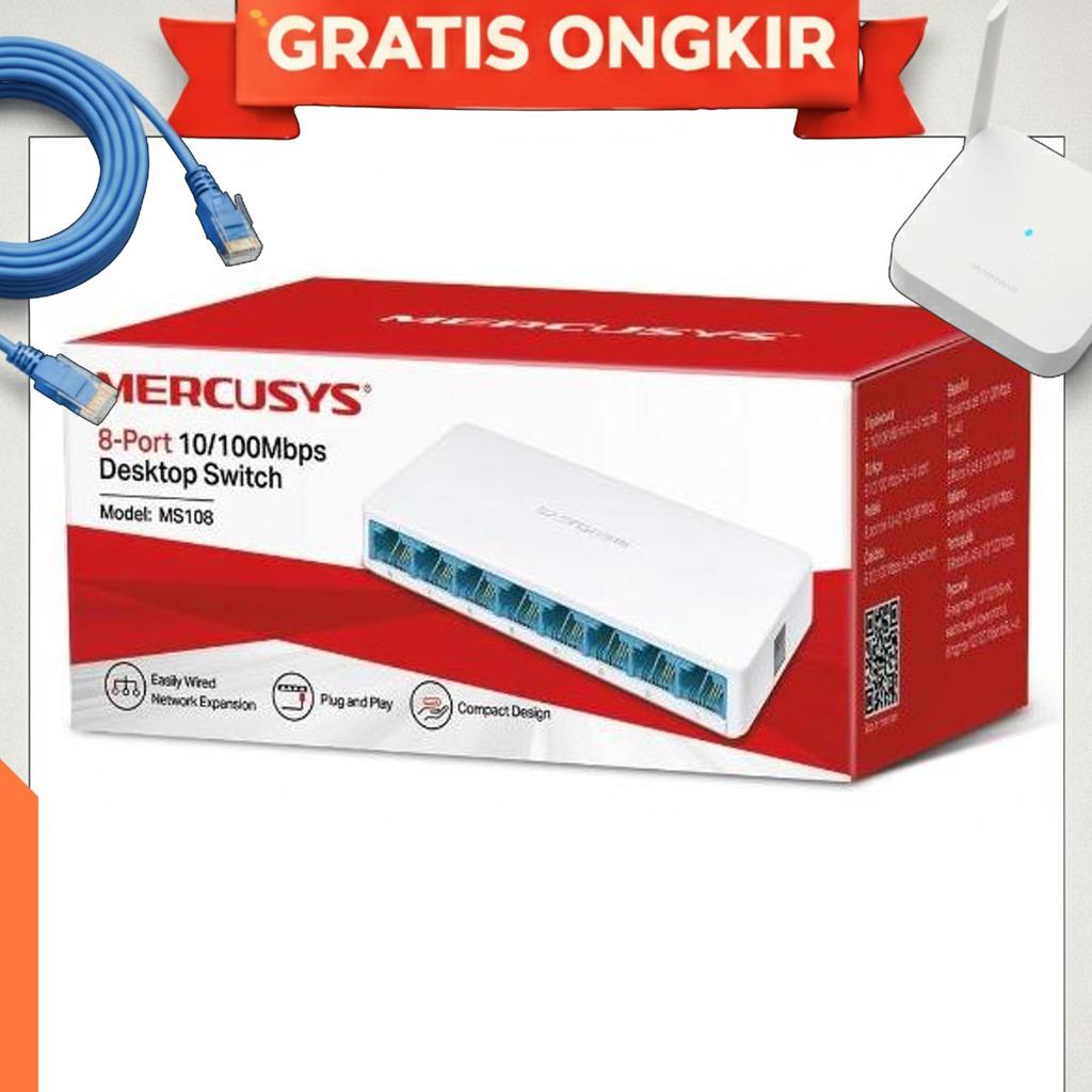 Switch Hub 8 Port 10100Mbps- Hub Mercusys Ms108  Desktop Switch 8Port
