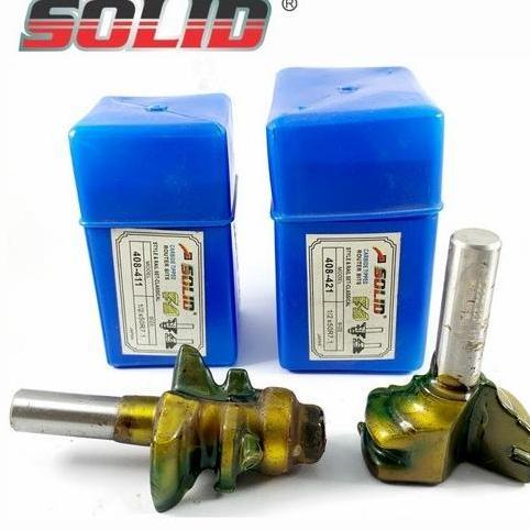 Mata router profil sambungan kayu 408-411 dan 408-421 SOLID rail set