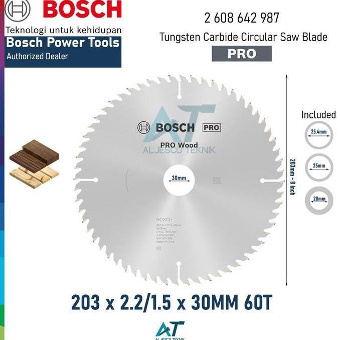 BOSCH MATA GERGAJI KAYU 8 INCH 60T CIRCULAR SAW BLADE HEMAT