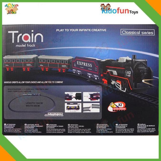 Zz99- Mainan Kereta Rail King Gerbong Penumpang & Container Pakai Baterai Isi 18Pcs / Rail King 13Pc