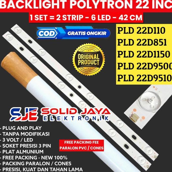 Weargo- Backlight Tv Led Polytron 22 Inc Pld 22D110 22D851 22D1150 22D9500 22D9501 6K 3V Lampu Bl Pl