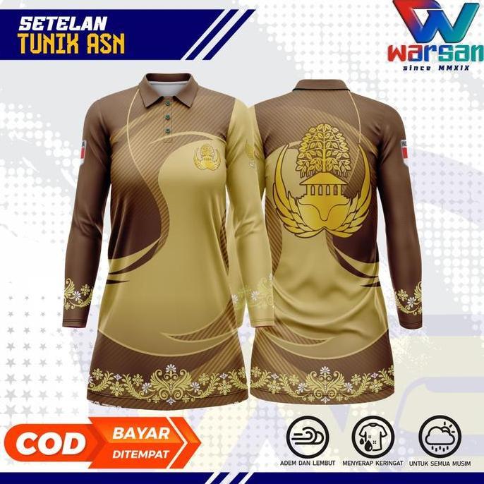 TUNIK ASN / JERSEY ASN WANITA / BAJU APARATUR SIPIL NEGARA WANITA / DRESS ASN /POLO ASN (TERBAIK) (T