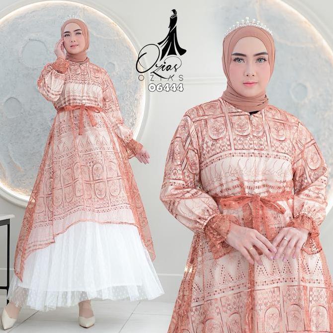 Murah GAMIS OZIAS TILE MOSCREPE PREMIUM 06444 LD 105 I Gamis Fashion Muslimah I Gamis wisuda Rompi N
