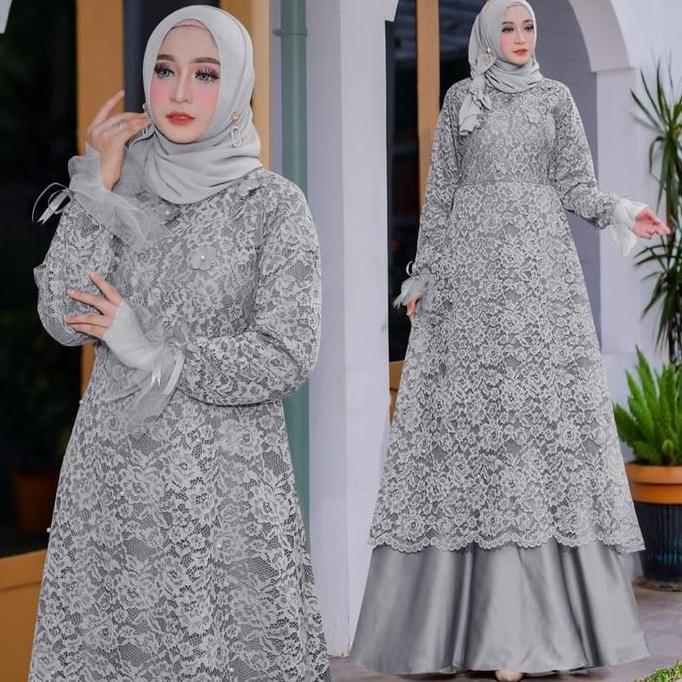 Murah Bellona Baju Gamis Full Brukat Gamis Brukat /Ukuran S-M , L , XL , XXL / Gamis Brukat Kondanga