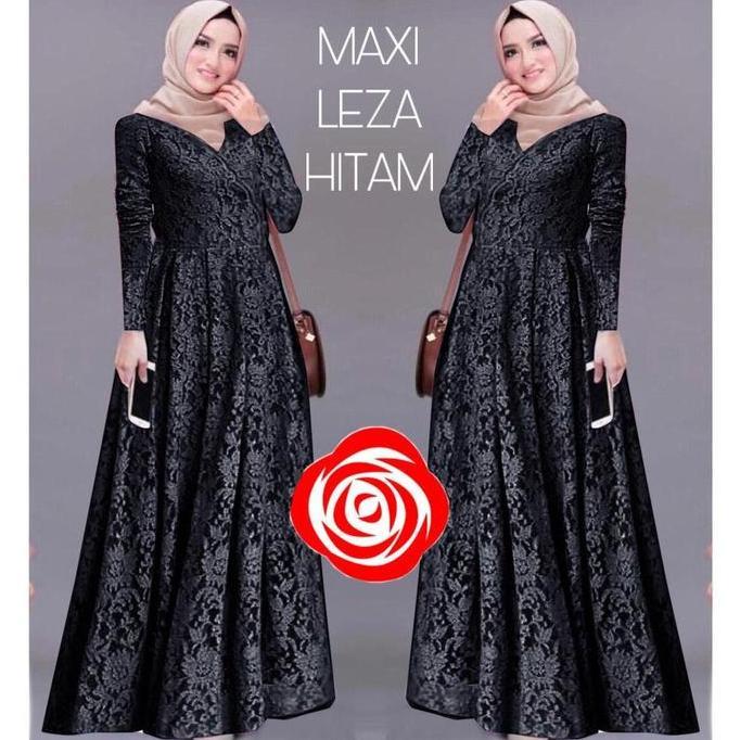 Murah Leza Baju Gamis Busana Muslim Gamis Full Brukat Dress Pesta Brukat Dewasa Fashion Gamis wanita
