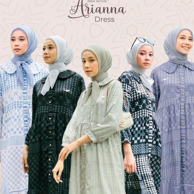 Murah Mylady hijab arianna dress gamis  mewah Cantik Lembut Muslim Peach Pink Mint Silky Wanita Non 