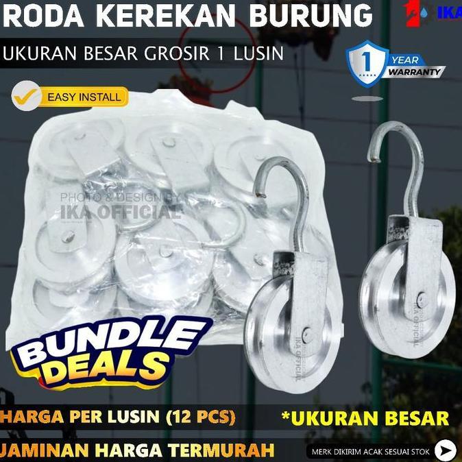 GRASSSTEKNO 12 PCS KATROL RODA BESAR KEREKAN SANGKAR KANDANG BURUNG PERKUTUT SEMPATI KATROL BESI KER